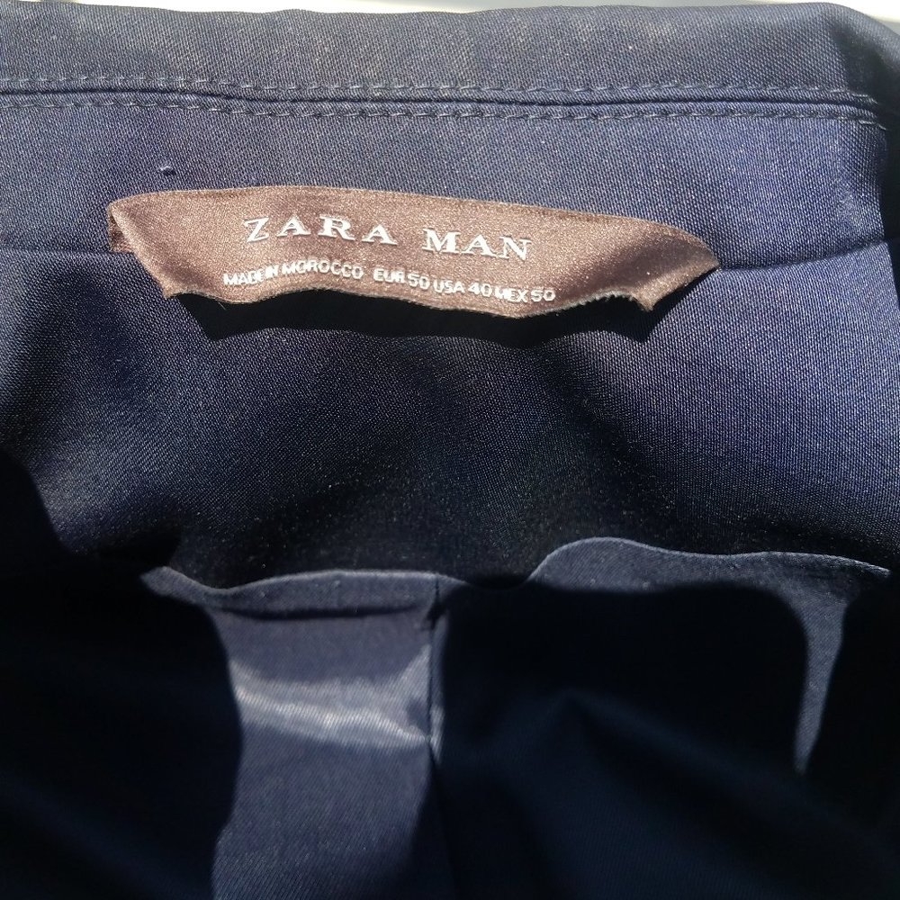 Zara Mens Navy Blue Suit Jacket - Picture 10 of 16